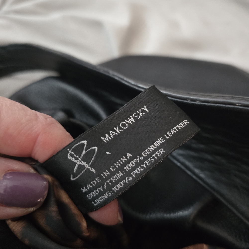 B. MASKOWKY Black Studded Leather Shoulder Bag - Picture 8 of 15
